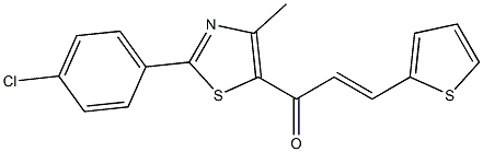 (E)-1-[2-(4-chlorophenyl)-4-methyl-1,3-thiazol-5-yl]-3-(2-thienyl)-2-propen-1-one Structure