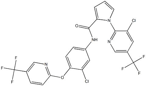 1-[3-chloro-5-(trifluoromethyl)-2-pyridinyl]-N-(3-chloro-4-{[5-(trifluoromethyl)-2-pyridinyl]oxy}phenyl)-1H-pyrrole-2-carboxamide Structure