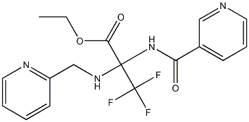 ethyl 3,3,3-trifluoro-2-[(3-pyridylcarbonyl)amino]-2-[(2-pyridylmethyl)amino]propanoate Structure