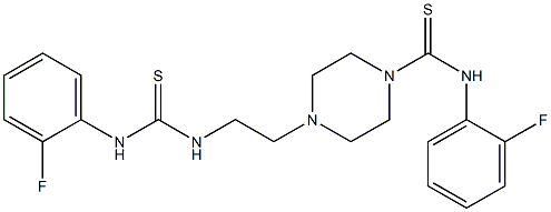 4-(2-{[(2-fluoroanilino)carbothioyl]amino}ethyl)-N-(2-fluorophenyl)tetrahydro-1(2H)-pyrazinecarbothioamide Structure