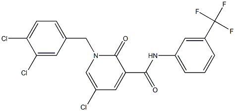 5-chloro-1-(3,4-dichlorobenzyl)-2-oxo-N-[3-(trifluoromethyl)phenyl]-1,2-dihydro-3-pyridinecarboxamide 구조식 이미지