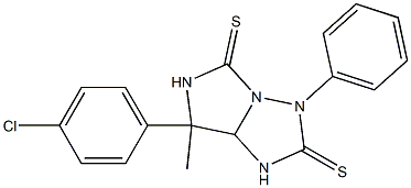 7-(4-chlorophenyl)-7-methyl-3-phenyldihydro-1H-imidazo[1,5-b][1,2,4]triazole-2,5(3H,6H)-dithione Structure