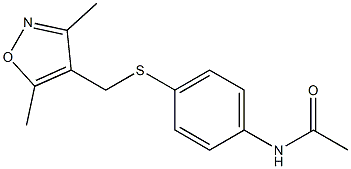 N-(4-{[(3,5-dimethyl-4-isoxazolyl)methyl]sulfanyl}phenyl)acetamide 구조식 이미지