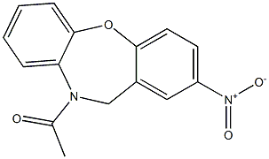 1-[2-nitrodibenzo[b,f][1,4]oxazepin-10(11H)-yl]-1-ethanone 구조식 이미지