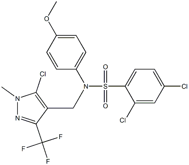 2,4-dichloro-N-{[5-chloro-1-methyl-3-(trifluoromethyl)-1H-pyrazol-4-yl]methyl}-N-(4-methoxyphenyl)benzenesulfonamide 구조식 이미지