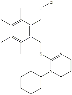 1-cyclohexyl-2-[(2,3,4,5,6-pentamethylbenzyl)thio]-1,4,5,6-tetrahydropyrimidine hydrochloride 구조식 이미지