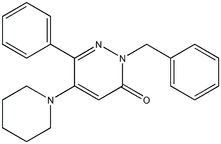 2-benzyl-6-phenyl-5-piperidino-3(2H)-pyridazinone Structure