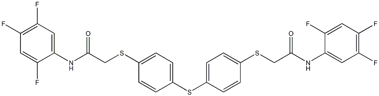 2-({4-[(4-{[2-oxo-2-(2,4,5-trifluoroanilino)ethyl]sulfanyl}phenyl)sulfanyl]phenyl}sulfanyl)-N-(2,4,5-trifluorophenyl)acetamide 구조식 이미지