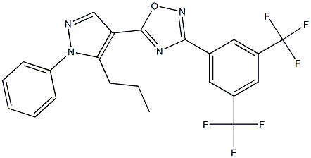 3-[3,5-di(trifluoromethyl)phenyl]-5-(1-phenyl-5-propyl-1H-pyrazol-4-yl)-1,2,4-oxadiazole Structure