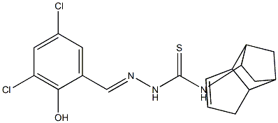 N1-tricyclo[5.2.1.0~2,6~]dec-4-en-8-yl-2-(3,5-dichloro-2-hydroxybenzylidene)hydrazine-1-carbothioamide 구조식 이미지