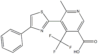 6-methyl-5-(4-phenyl-1,3-thiazol-2-yl)-4-(trifluoromethyl)nicotinic acid Structure