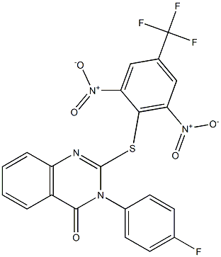 2-{[2,6-dinitro-4-(trifluoromethyl)phenyl]thio}-3-(4-fluorophenyl)-3,4-dihydroquinazolin-4-one Structure