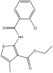 ethyl 2-[(2-chlorobenzoyl)amino]-4-methylthiophene-3-carboxylate 구조식 이미지