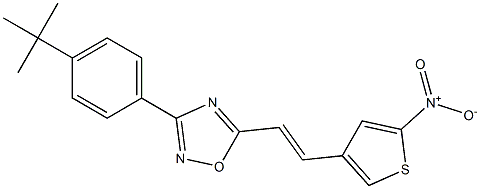 3-[4-(tert-butyl)phenyl]-5-[2-(5-nitro-3-thienyl)vinyl]-1,2,4-oxadiazole Structure