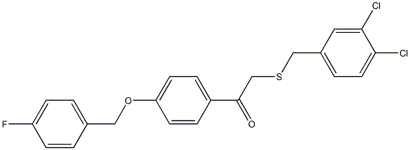 2-[(3,4-dichlorobenzyl)thio]-1-{4-[(4-fluorobenzyl)oxy]phenyl}ethan-1-one 구조식 이미지