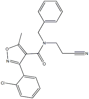 N4-benzyl-N4-(2-cyanoethyl)-3-(2-chlorophenyl)-5-methylisoxazole-4-carboxamide 구조식 이미지