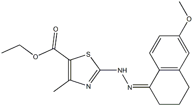 ethyl 2-[2-(6-methoxy-1,2,3,4-tetrahydronaphthalen-1-yliden)hydrazino]-4-methyl-1,3-thiazole-5-carboxylate 구조식 이미지