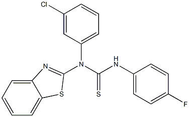 N-(1,3-benzothiazol-2-yl)-N-(3-chlorophenyl)-N'-(4-fluorophenyl)thiourea 구조식 이미지