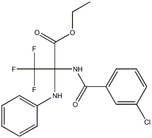 ethyl 2-anilino-2-[(3-chlorobenzoyl)amino]-3,3,3-trifluoropropanoate 구조식 이미지