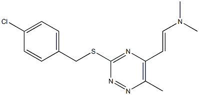 (E)-2-{3-[(4-chlorobenzyl)sulfanyl]-6-methyl-1,2,4-triazin-5-yl}-N,N-dimethyl-1-ethenamine Structure
