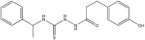 N1-(1-phenylethyl)-2-[3-(4-hydroxyphenyl)propanoyl]hydrazine-1-carbothioamide 구조식 이미지