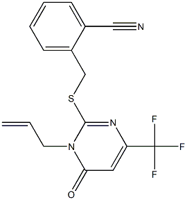 2-({[1-allyl-6-oxo-4-(trifluoromethyl)-1,6-dihydro-2-pyrimidinyl]sulfanyl}methyl)benzenecarbonitrile Structure