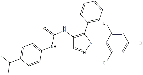 N-(4-isopropylphenyl)-N'-[5-phenyl-1-(2,4,6-trichlorophenyl)-1H-pyrazol-4-yl]urea Structure