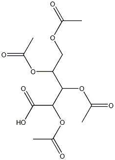 2,3,4,5-tetra(acetyloxy)pentanoic acid 구조식 이미지