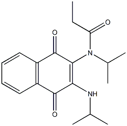 N-isopropyl-N-[3-(isopropylamino)-1,4-dioxo-1,4-dihydro-2-naphthalenyl]propanamide Structure