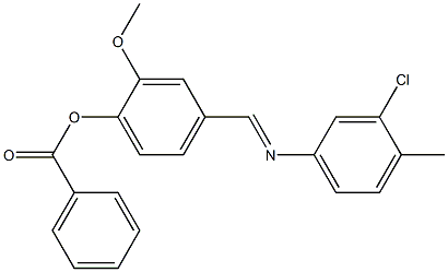 4-{[(3-chloro-4-methylphenyl)imino]methyl}-2-methoxyphenyl benzoate Structure