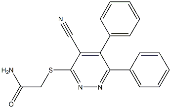 2-[(4-cyano-5,6-diphenylpyridazin-3-yl)thio]acetamide 구조식 이미지