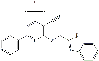 6-[(1H-benzimidazol-2-ylmethyl)thio]-4-(trifluoromethyl)-2,4'-bipyridine-5-carbonitrile 구조식 이미지