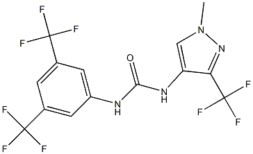 N-[3,5-di(trifluoromethyl)phenyl]-N'-[1-methyl-3-(trifluoromethyl)-1H-pyrazol-4-yl]urea 구조식 이미지