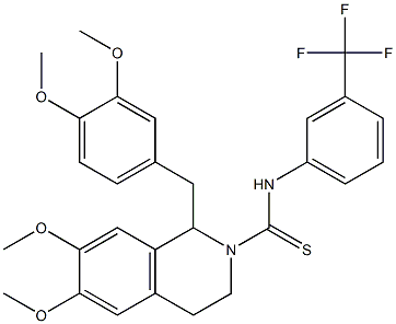 N2-[3-(trifluoromethyl)phenyl]-1-(3,4-dimethoxybenzyl)-6,7-dimethoxy-1,2,3,4-tetrahydroisoquinoline-2-carbothioamide 구조식 이미지