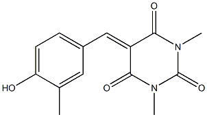5-[(4-hydroxy-3-methylphenyl)methylene]-1,3-dimethyl-2,4,6(1H,3H,5H)-pyrimidinetrione Structure