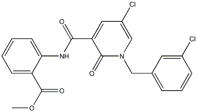 methyl 2-({[5-chloro-1-(3-chlorobenzyl)-2-oxo-1,2-dihydro-3-pyridinyl]carbonyl}amino)benzenecarboxylate 구조식 이미지