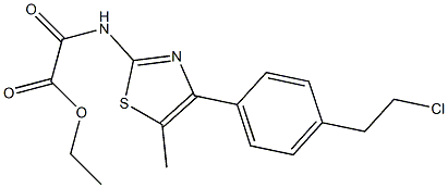 ethyl 2-({4-[4-(2-chloroethyl)phenyl]-5-methyl-1,3-thiazol-2-yl}amino)-2-oxoacetate 구조식 이미지