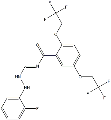 N-{[2-(2-fluorophenyl)hydrazino]methylene}-2,5-bis(2,2,2-trifluoroethoxy)benzenecarboxamide Structure