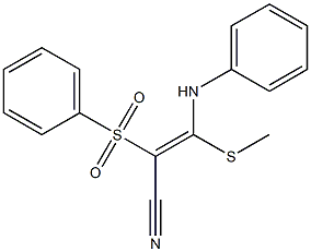 (E)-3-anilino-3-(methylsulfanyl)-2-(phenylsulfonyl)-2-propenenitrile Structure