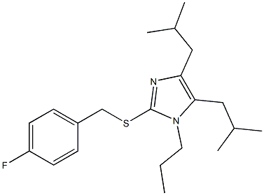 4,5-diisobutyl-1-propyl-1H-imidazol-2-yl 4-fluorobenzyl sulfide Structure