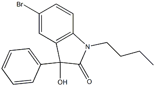 5-bromo-1-butyl-3-hydroxy-3-phenyl-1,3-dihydro-2H-indol-2-one 구조식 이미지