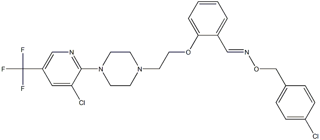 2-(2-{4-[3-chloro-5-(trifluoromethyl)-2-pyridinyl]piperazino}ethoxy)benzenecarbaldehyde O-(4-chlorobenzyl)oxime 구조식 이미지