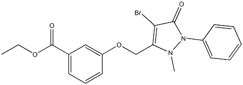 ethyl 3-[(4-bromo-2-methyl-5-oxo-1-phenyl-2,5-dihydro-1H-pyrazol-3-yl)methoxy]benzenecarboxylate 구조식 이미지