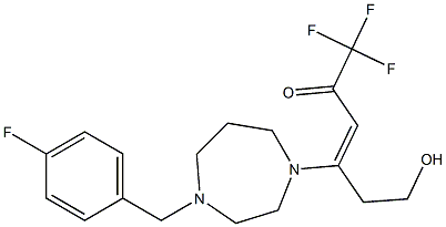 1,1,1-trifluoro-4-[4-(4-fluorobenzyl)-1,4-diazepan-1-yl]-6-hydroxyhex-3-en-2-one 구조식 이미지