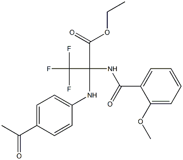 ethyl 2-(4-acetylanilino)-3,3,3-trifluoro-2-[(2-methoxybenzoyl)amino]propanoate 구조식 이미지