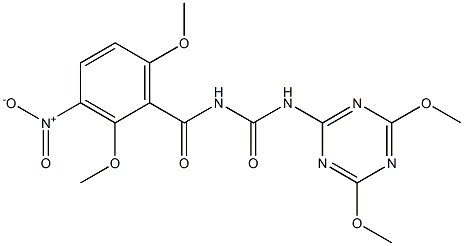 N-(2,6-dimethoxy-3-nitrobenzoyl)-N'-(4,6-dimethoxy-1,3,5-triazin-2-yl)urea Structure