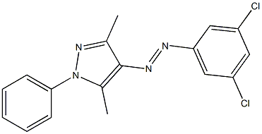 4-[2-(3,5-dichlorophenyl)diaz-1-enyl]-3,5-dimethyl-1-phenyl-1H-pyrazole 구조식 이미지