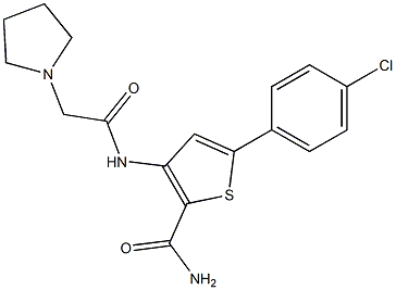 5-(4-chlorophenyl)-3-[(2-tetrahydro-1H-pyrrol-1-ylacetyl)amino]thiophene-2-carboxamide Structure