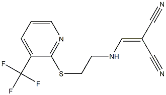 2-{[(2-{[3-(trifluoromethyl)-2-pyridyl]thio}ethyl)amino]methylidene}malononitrile Structure