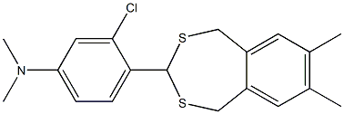 N1,N1-dimethyl-3-chloro-4-(7,8-dimethyl-1,5-dihydro-2,4-benzodithiepin-3-yl)aniline 구조식 이미지